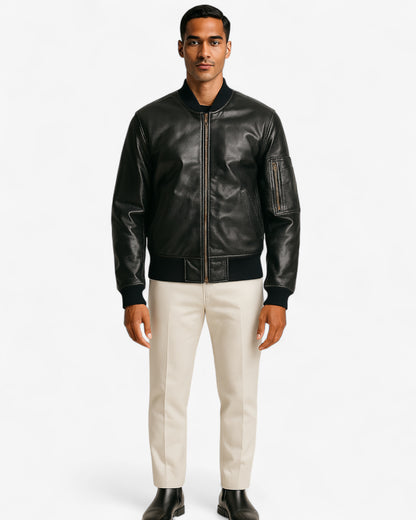 Commander Leather Bomber
