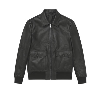 Aviator Bomber Leather Jacket
